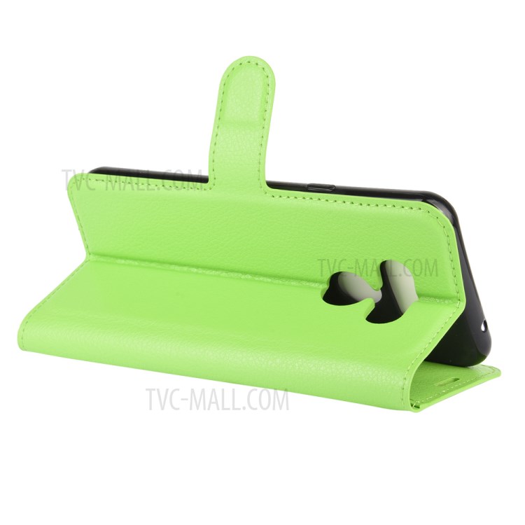 Litchi Skin Wallet Leather Stand Case for LG Harmony 4 - Green-5