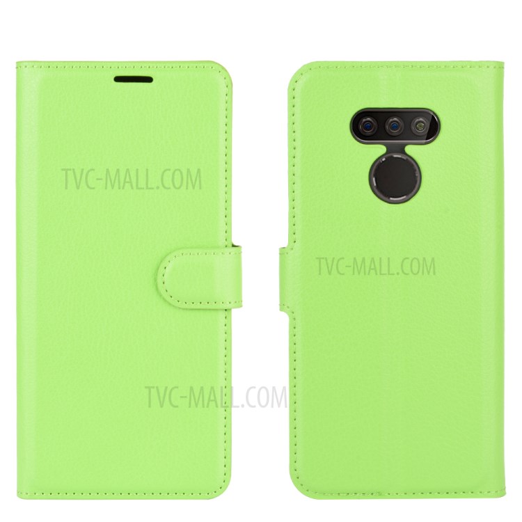 Litchi Skin Wallet Leather Stand Case for LG Harmony 4 - Green-6