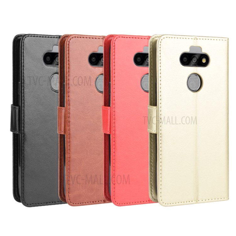 Crazy Horse Skin Leather Protective Cover for LG K31/Aristo 5/Aristo 5 Plus - Black-10