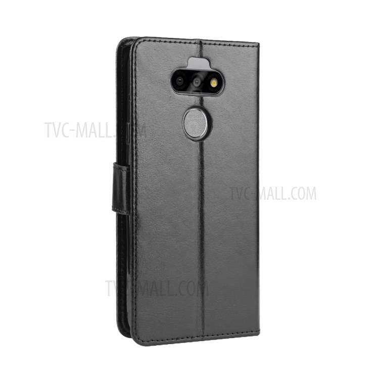 Crazy Horse Skin Leather Protective Cover for LG K31/Aristo 5/Aristo 5 Plus - Black-7