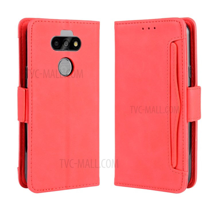 Leather with Wallet Stand Phone Case for LG K31/Aristo 5/Aristo 5 Plus - Red-2