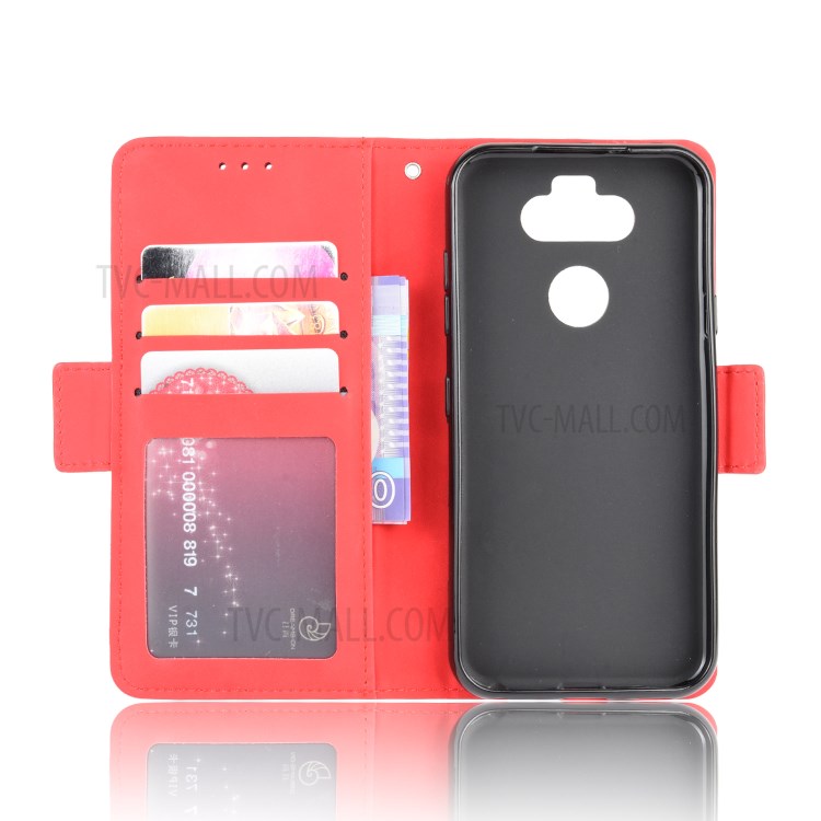 Leather with Wallet Stand Phone Case for LG K31/Aristo 5/Aristo 5 Plus - Red-5