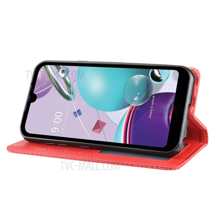 Auto-absorbed Retro Leather with Wallet Case for LG K31/Aristo 5/Aristo 5 Plus - Red-6