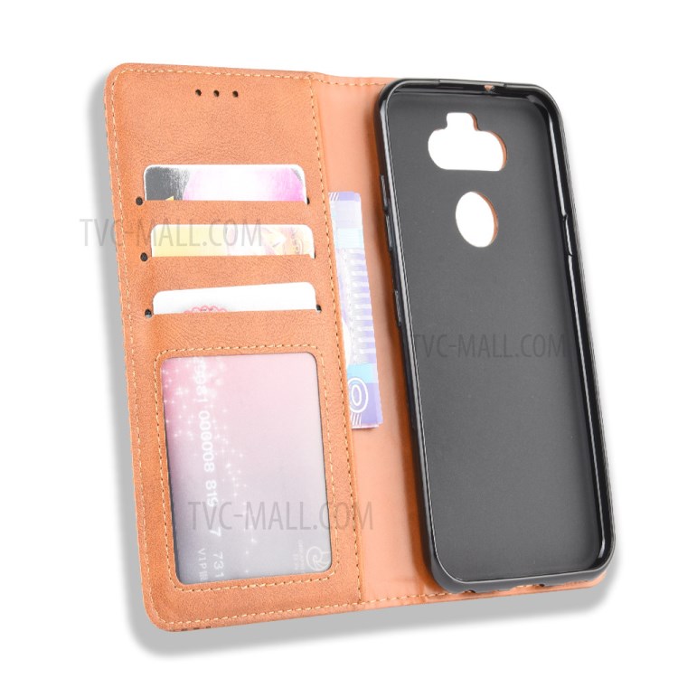 Auto-absorbed Retro Leather with Wallet Case for LG K31/Aristo 5/Aristo 5 Plus - Brown-7