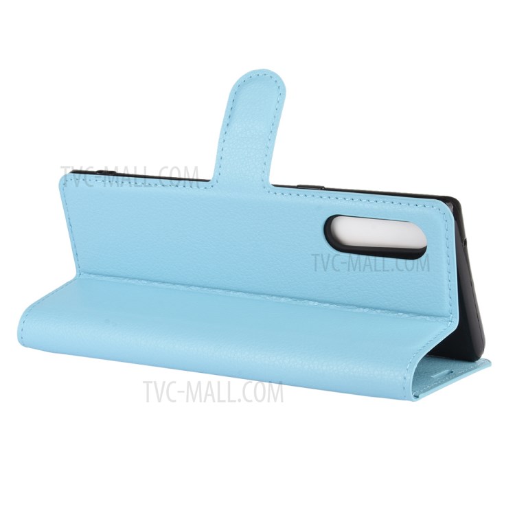 Litchi Skin Wallet Leather Stand Case for LG Velvet - Baby Blue-5