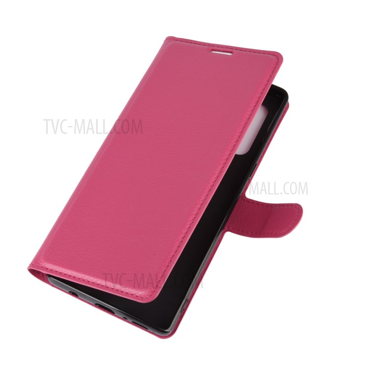 Litchi Skin Wallet Leather Stand Case for LG Velvet - Rose-2