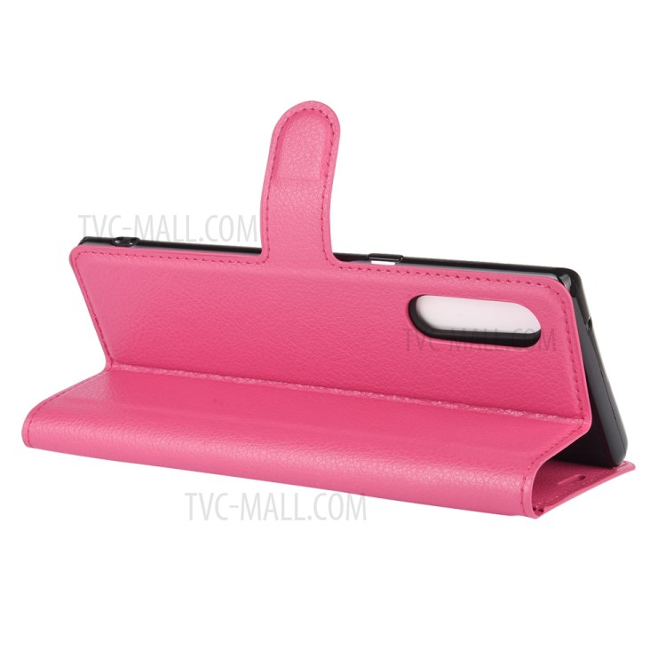 Litchi Skin Wallet Leather Stand Case for LG Velvet - Rose-5