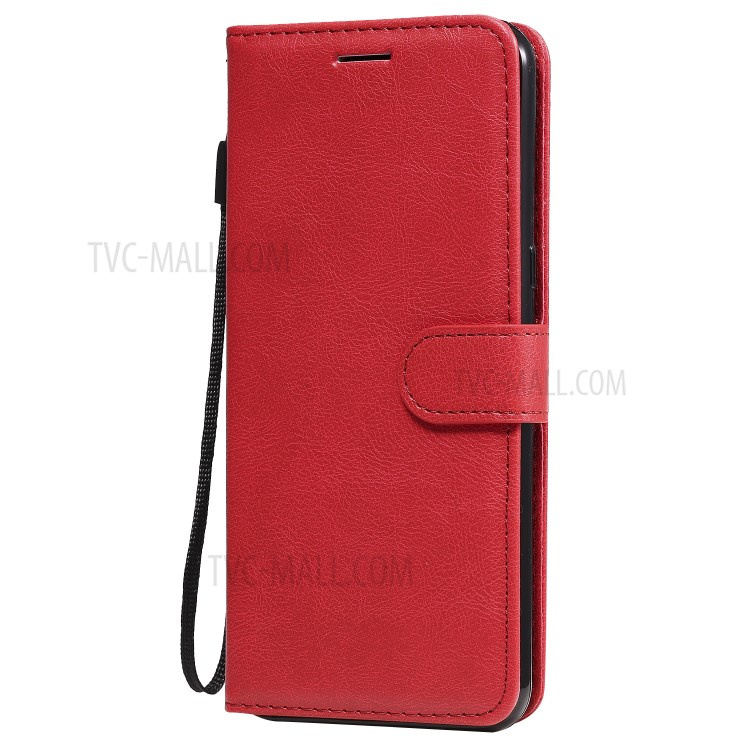 Solid Color Wallet Stand Leather Protective Case for LG K51 - Red-2