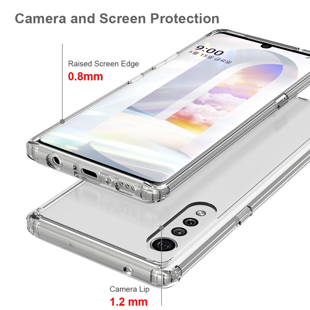 Anti-scratch Acrylic + TPU Hybrid Shell Case for LG Velvet-5