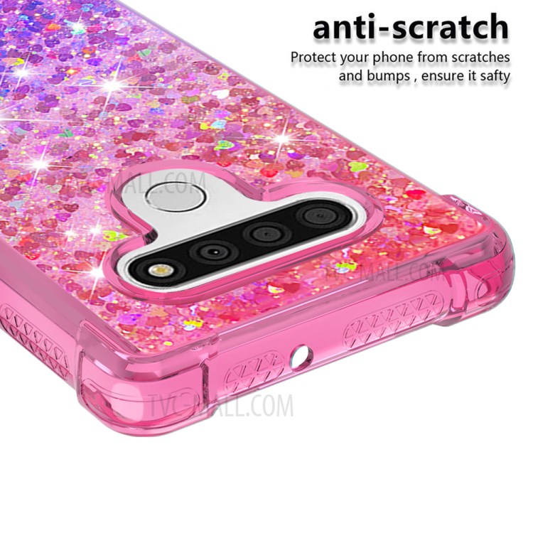 Shockproof Gradient Quicksand TPU Protector Shell for LG Stylo 6 - Rose / Purple-4