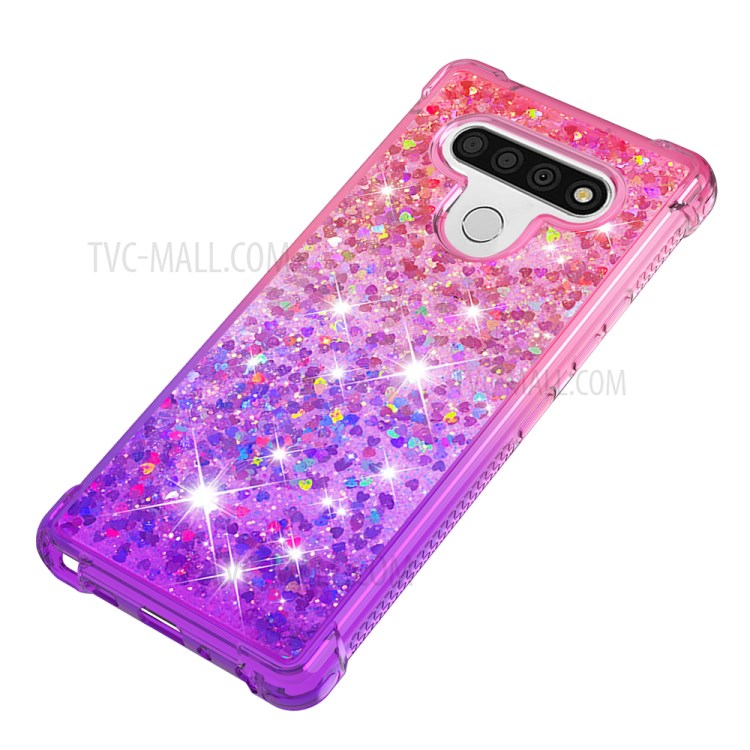 Shockproof Gradient Quicksand TPU Protector Shell for LG Stylo 6 - Rose / Purple-6