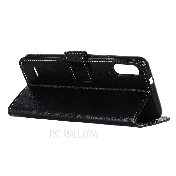 Crazy Horse Texture Wallet Stand Leather Phone Cover for LG K22 - Black-5