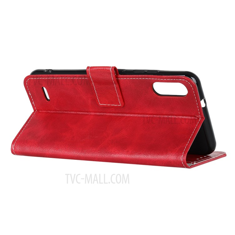 Crazy Horse Texture Wallet Stand Leather Phone Cover for LG K22 - Red-5