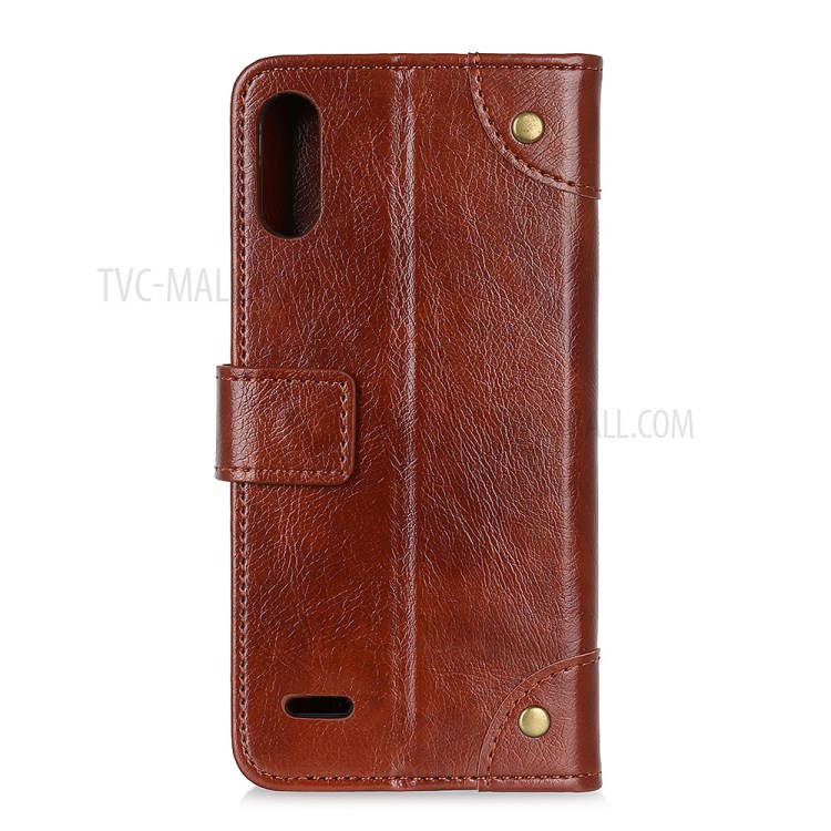 Nappa Texture PU Leather Wallet Protective Case for LG K22 - Brown-3