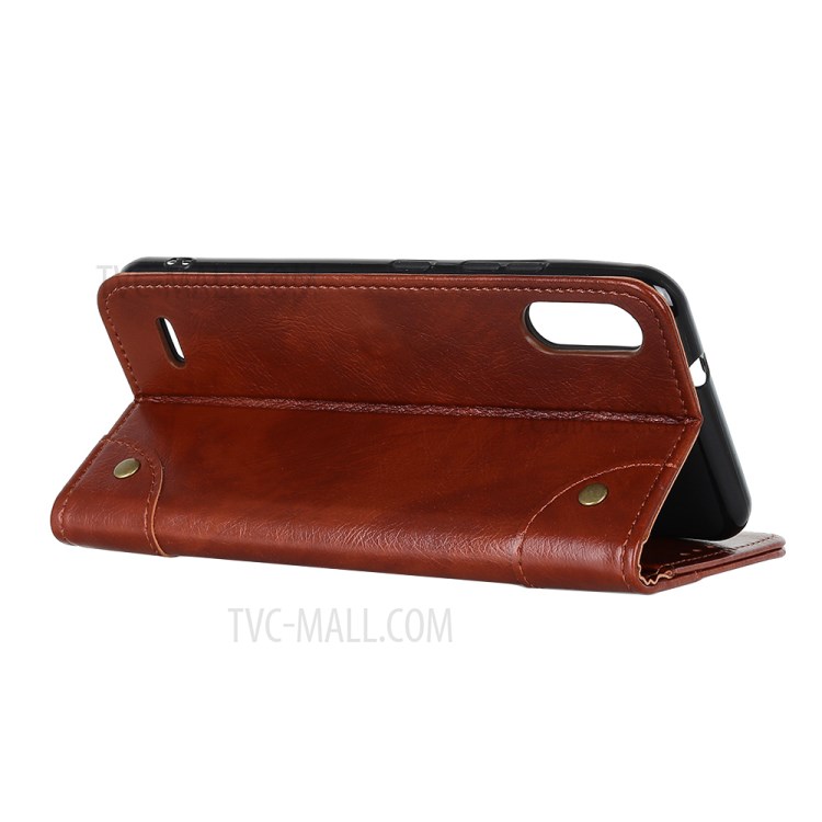 Nappa Texture PU Leather Wallet Protective Case for LG K22 - Brown-5