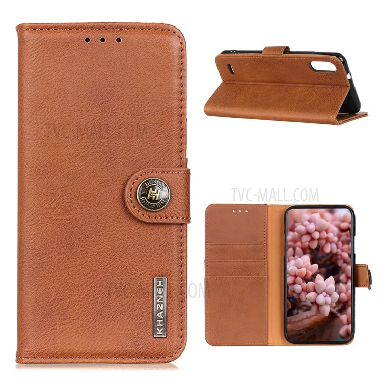 KHAZNEH Wallet Stand Flip Leather Phone Shell for LG K22 - Brown-1