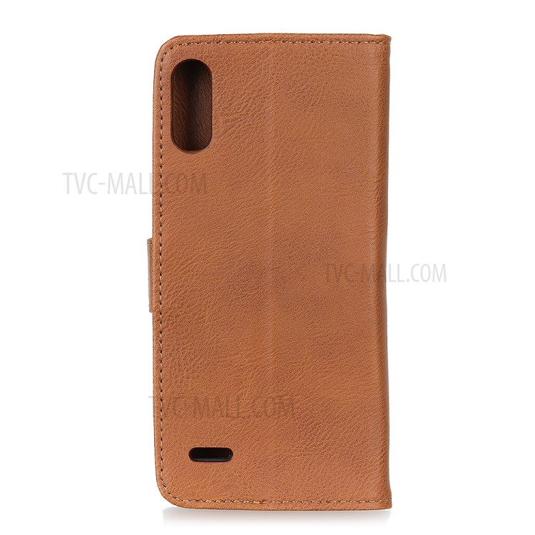 KHAZNEH Wallet Stand Flip Leather Phone Shell for LG K22 - Brown-3