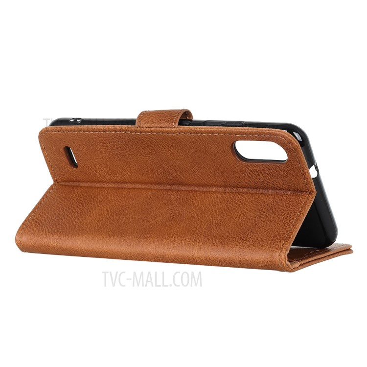KHAZNEH Wallet Stand Flip Leather Phone Shell for LG K22 - Brown-4