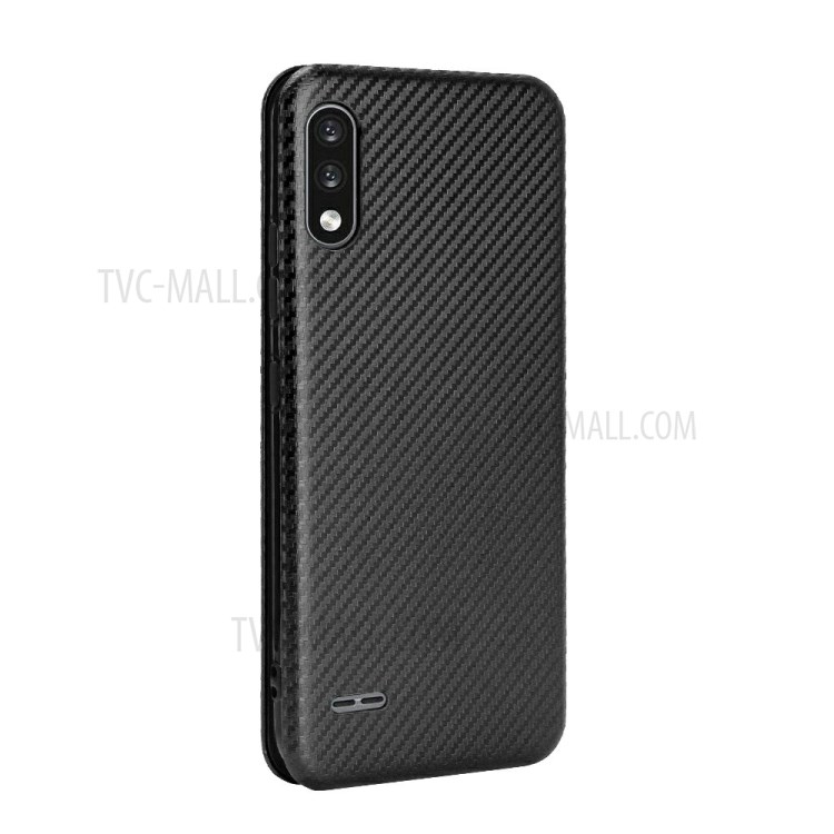 Carbon Fiber Skin Leather Auto-absorbed Phone Cover for LG K22 - Black-6
