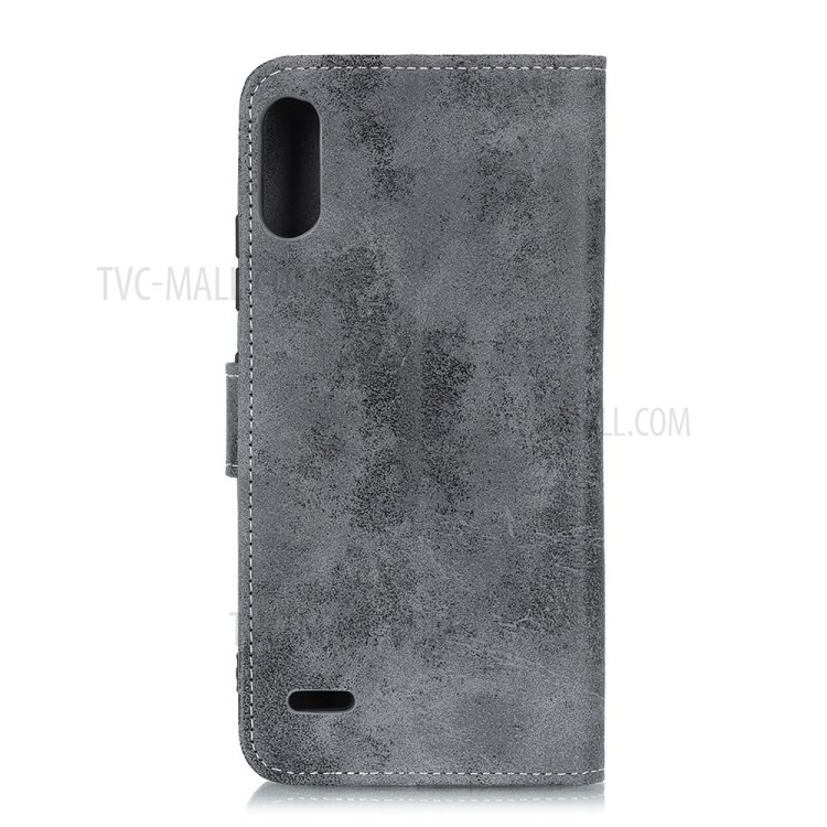 Vintage Style Wallet Stand Leather Phone Case for LG K22 - Grey-3