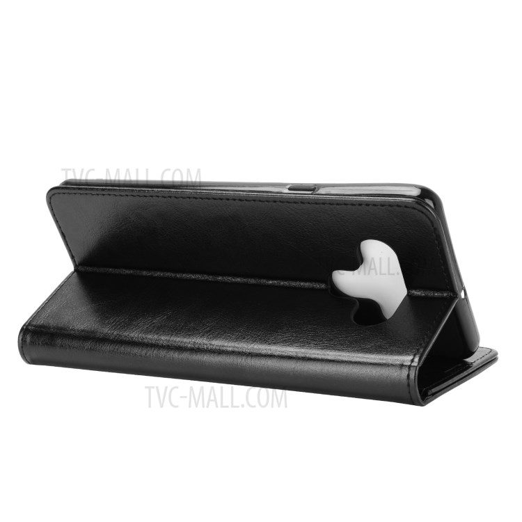 Pazzo Guscio Protettivo Cavallo In Pelle Pelle Con Porta Carte E Tasca Denaro Contante Per LG Stylo 6 - Nero-6