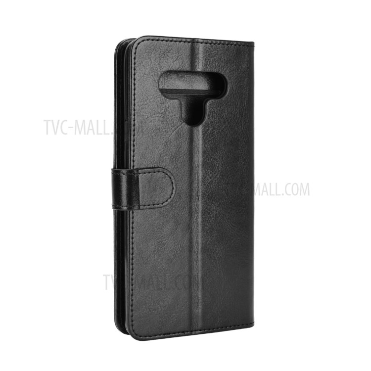 Pazzo Guscio Protettivo Cavallo In Pelle Pelle Con Porta Carte E Tasca Denaro Contante Per LG Stylo 6 - Nero-7