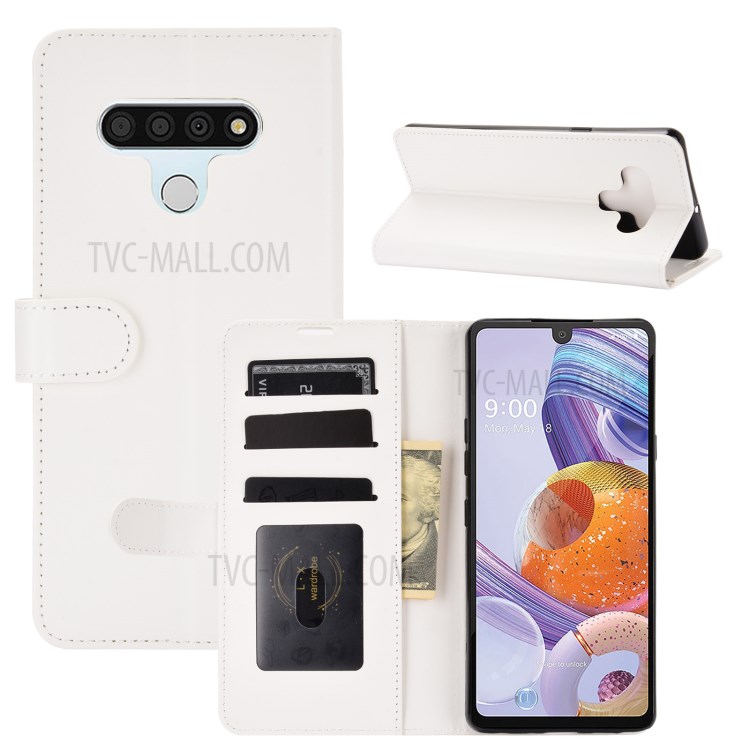 Crazy Horse Skin Leather Protective Shell with Card Slots and Cash Pocket for LG Stylo 6 - White-8