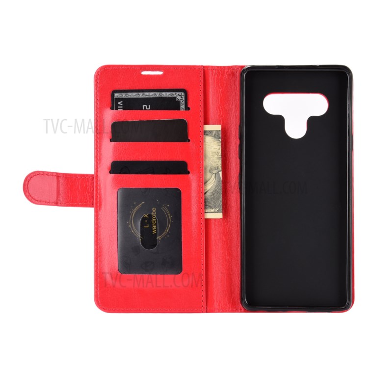 Crazy Horse Skin Leather Protective Shell with Card Slots and Cash Pocket for LG Stylo 6 - Red-4