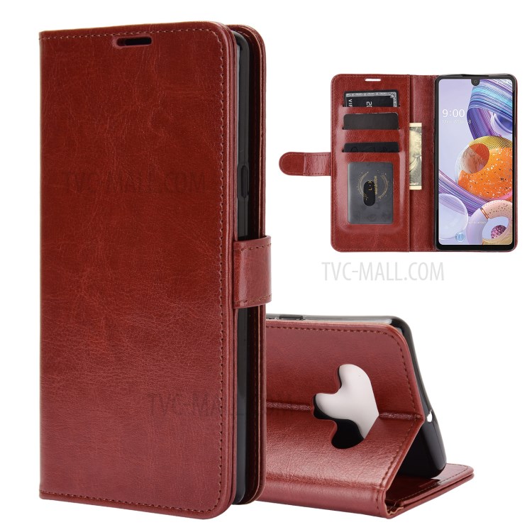 Crazy Horse Skin Leather Protective Shell with Card Slots and Cash Pocket for LG Stylo 6 - Brown-1