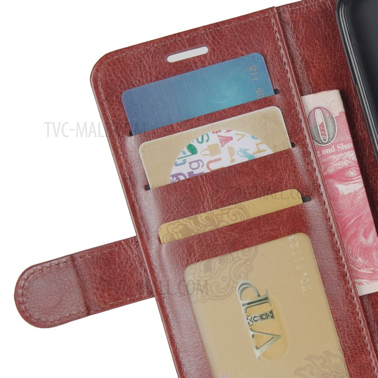 Crazy Horse Skin Leather Protective Shell with Card Slots and Cash Pocket for LG Stylo 6 - Brown-3