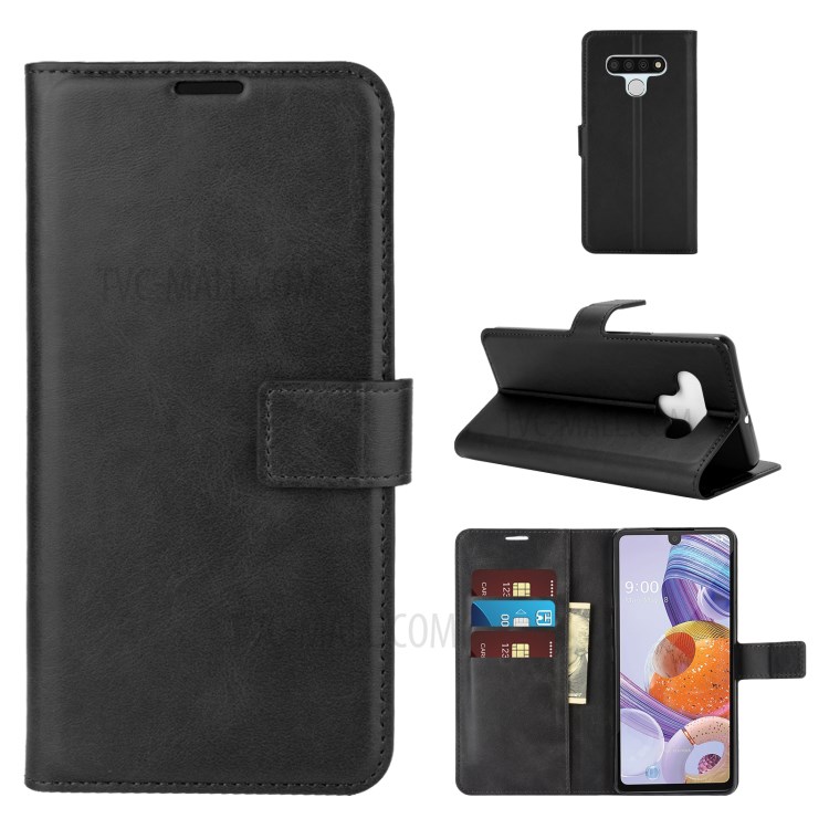 Magnetic Buckle Leather Phone Case with Wallet for LG Stylo 6 - Black-1