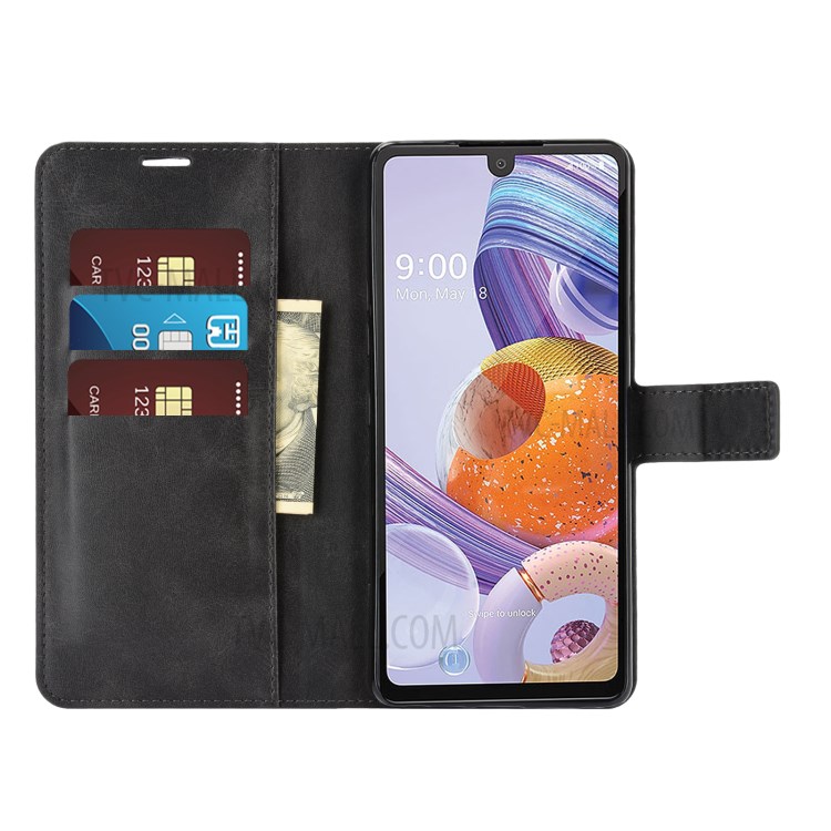 Magnetic Buckle Leather Phone Case with Wallet for LG Stylo 6 - Black-5