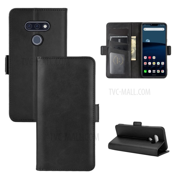 Double Magnetic Clasp Leather Cell Mobile Case for LG Style 3 L-41A - Black-1