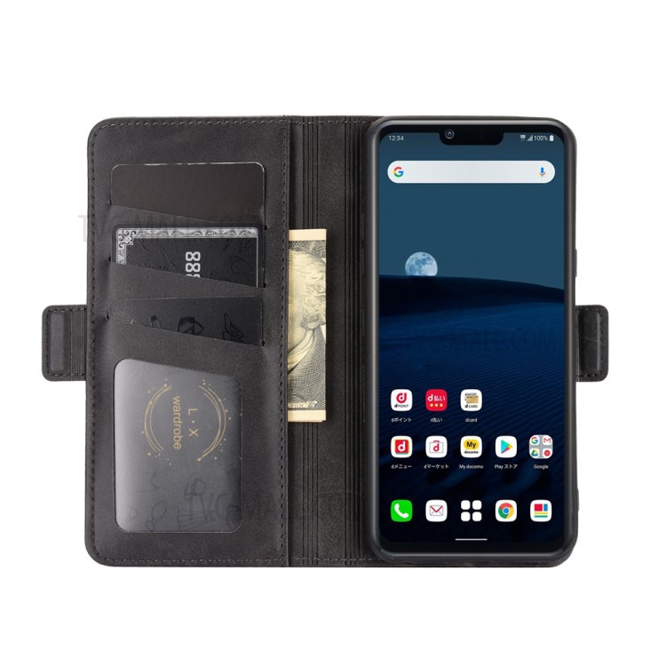 Double Magnetic Clasp Leather Cell Mobile Case for LG Style 3 L-41A - Black-4