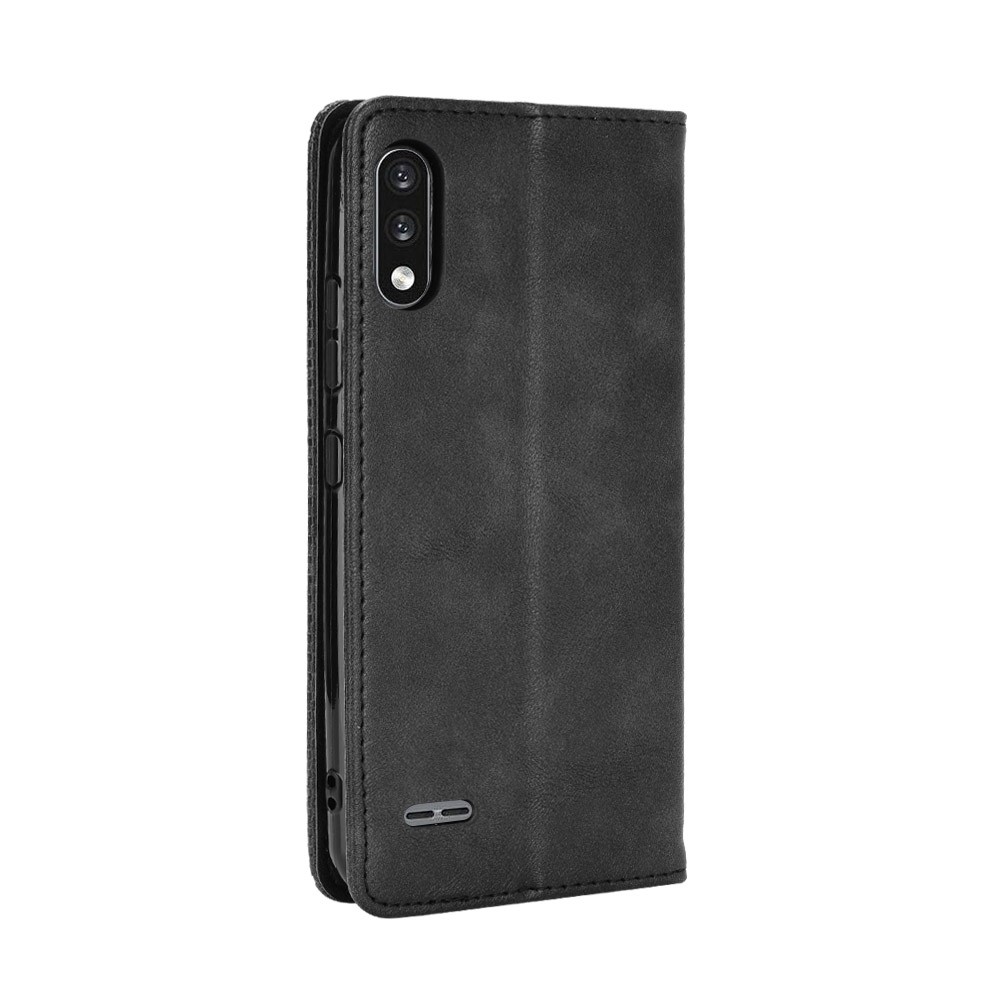 Magnetic Vintage Style Phone Case for LG K22 Wallet Stand Leather Cover - Black-6