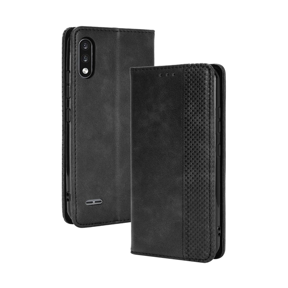 Magnetic Vintage Style Phone Case for LG K22 Wallet Stand Leather Cover - Black-8