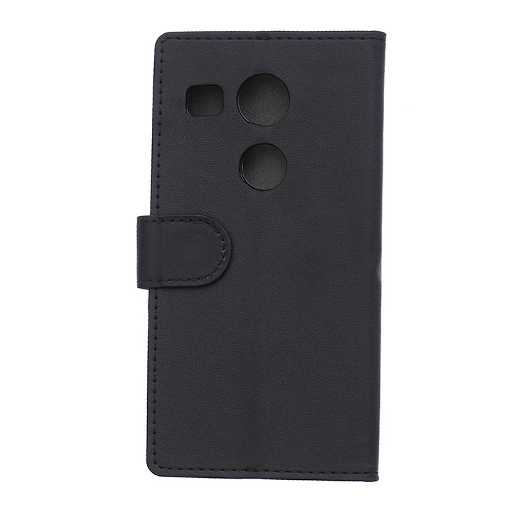 Faux Sheep Skin Leather Phone Case Stand Cover for LG Nexus 5X - Black-2