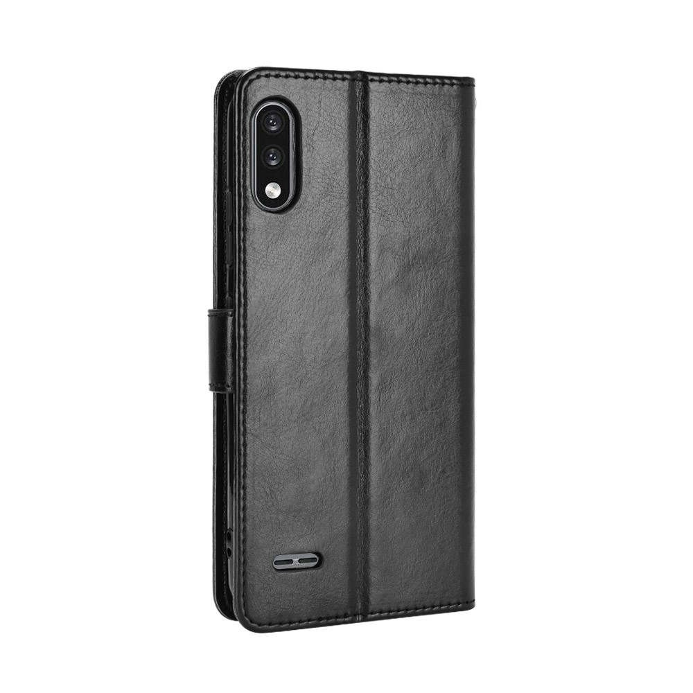 Crazy Horse Texture Protector Portefeuille Support de Couverture en Cuir Pour LG K22 - le Noir