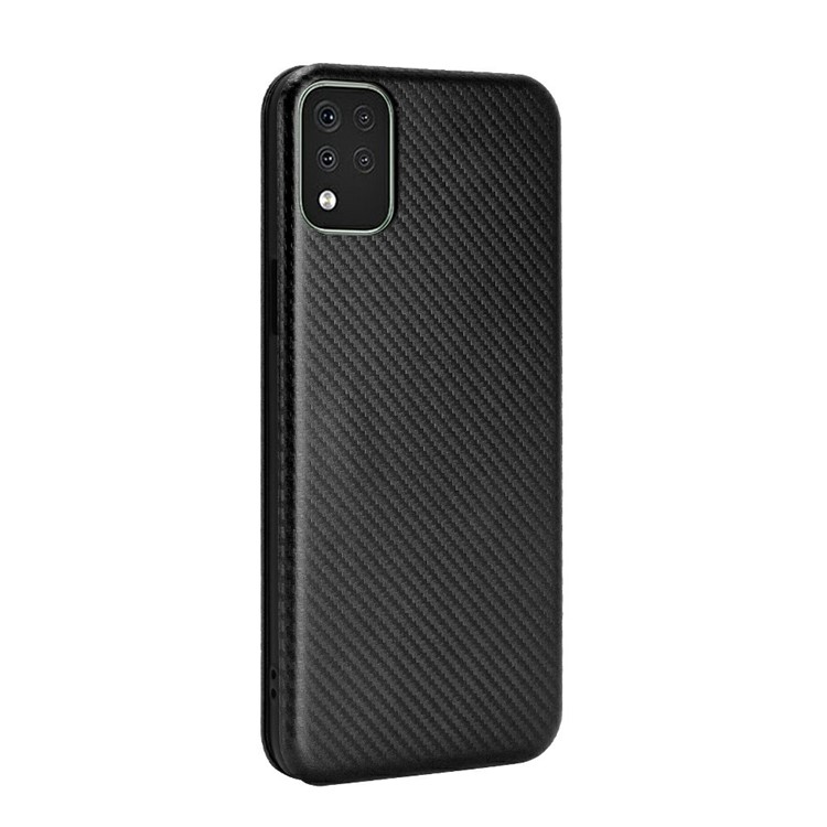 Auto-absorbed Carbon Fiber Leather Case with Card Holder for LG K42 - Black-6