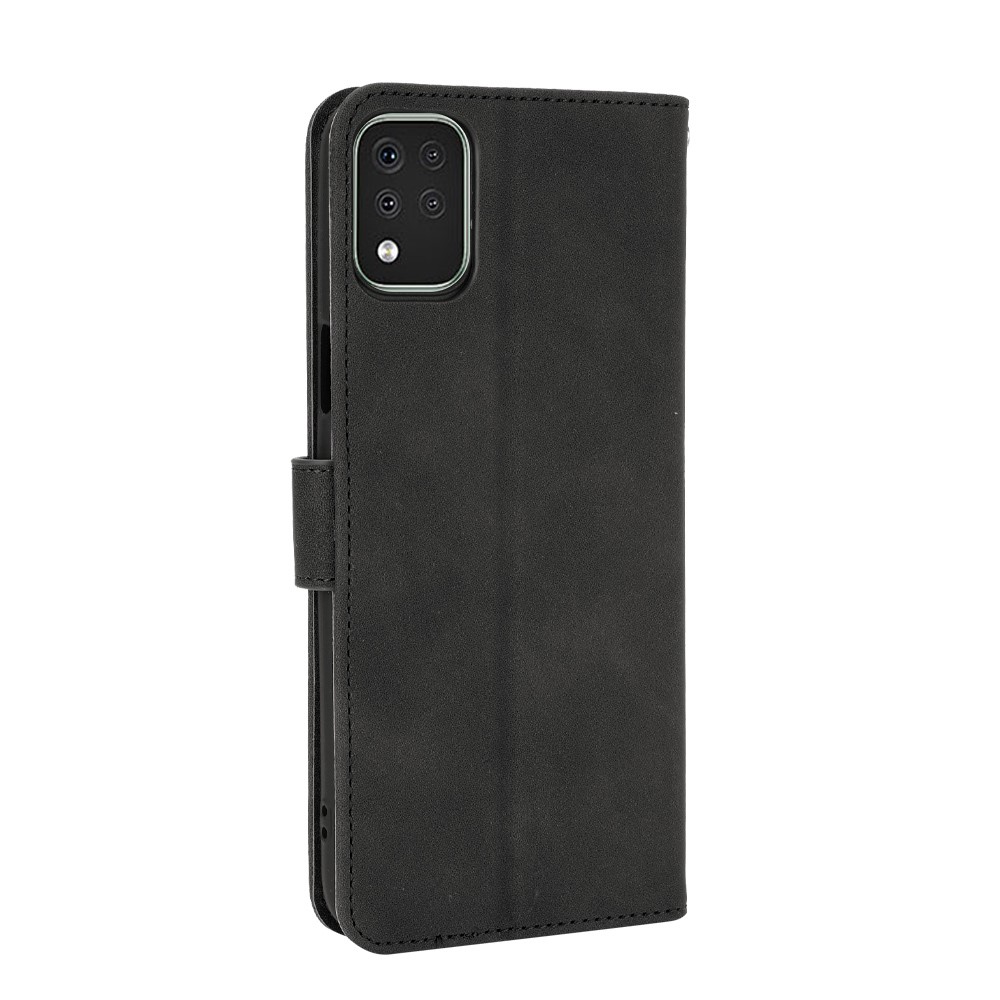 Skin-Touch-Feeling Folio Flip Leather Wallet Stand Phone Case for LG K42 - Black-5