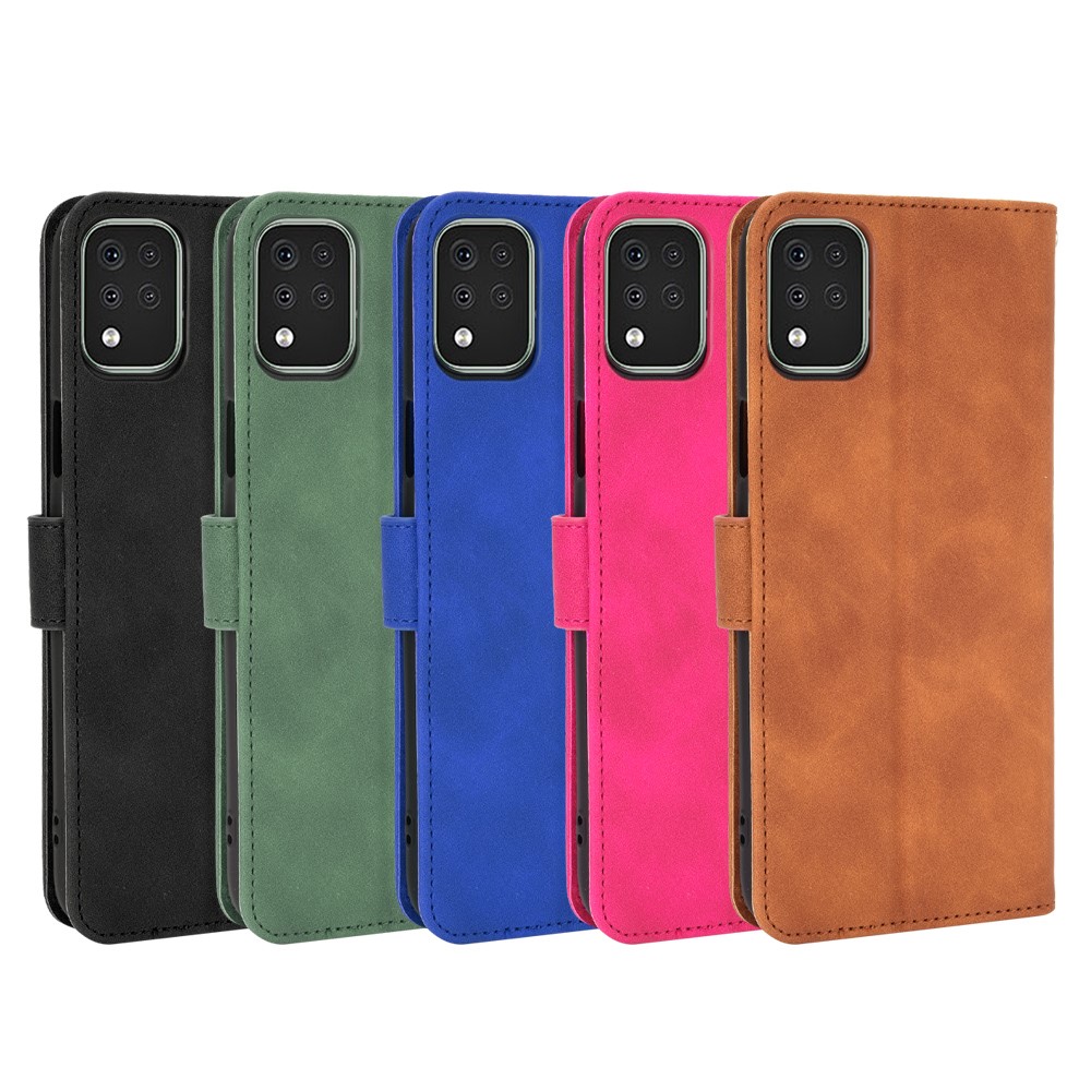 Skin-Touch-Feeling Folio Flip Leather Wallet Stand Phone Case for LG K42 - Black-9
