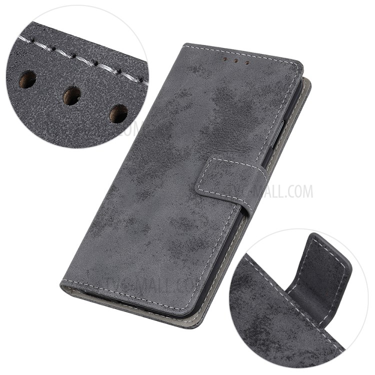 Retro-Stil-Brieftasche-Leder-Schutz-Telefon-Schutzhülle Für LG K42 - Schwarz-4