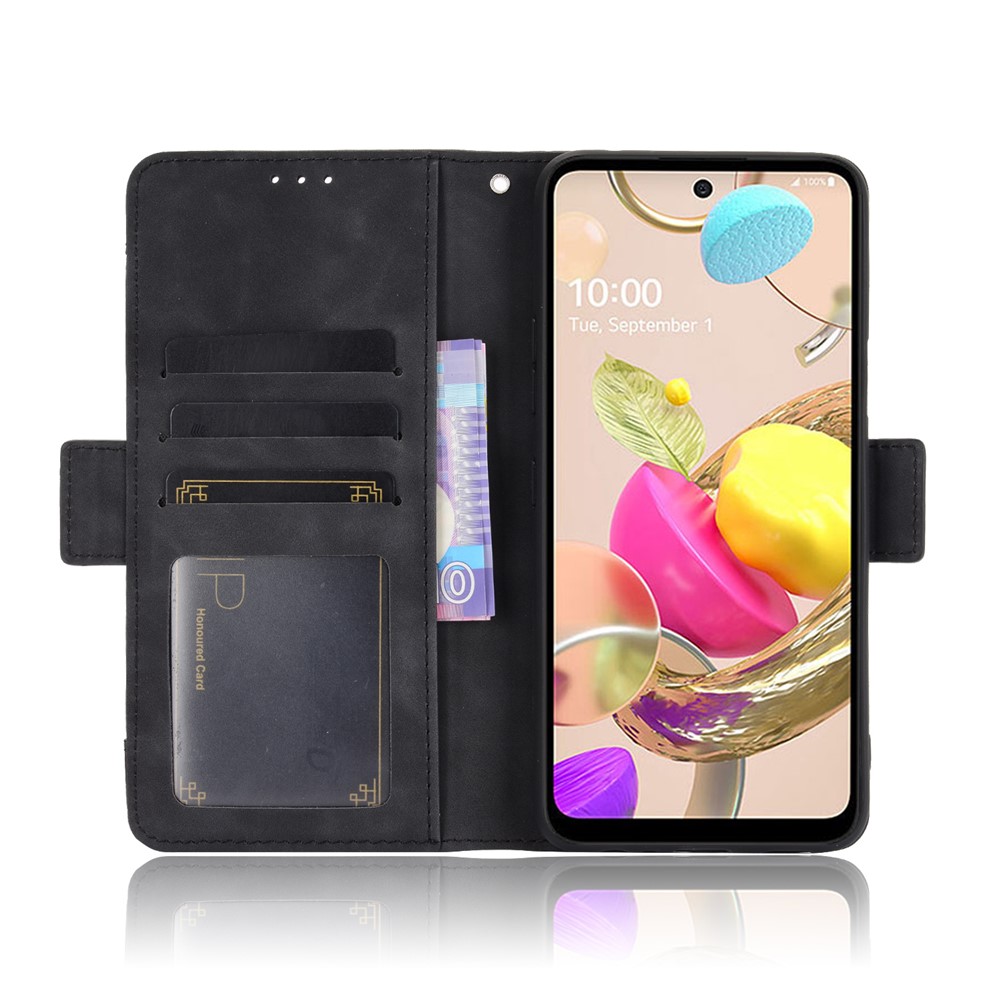Multiple Card Slots Wallet Case Stand Leather Cover Case for LG K42 - Black-4