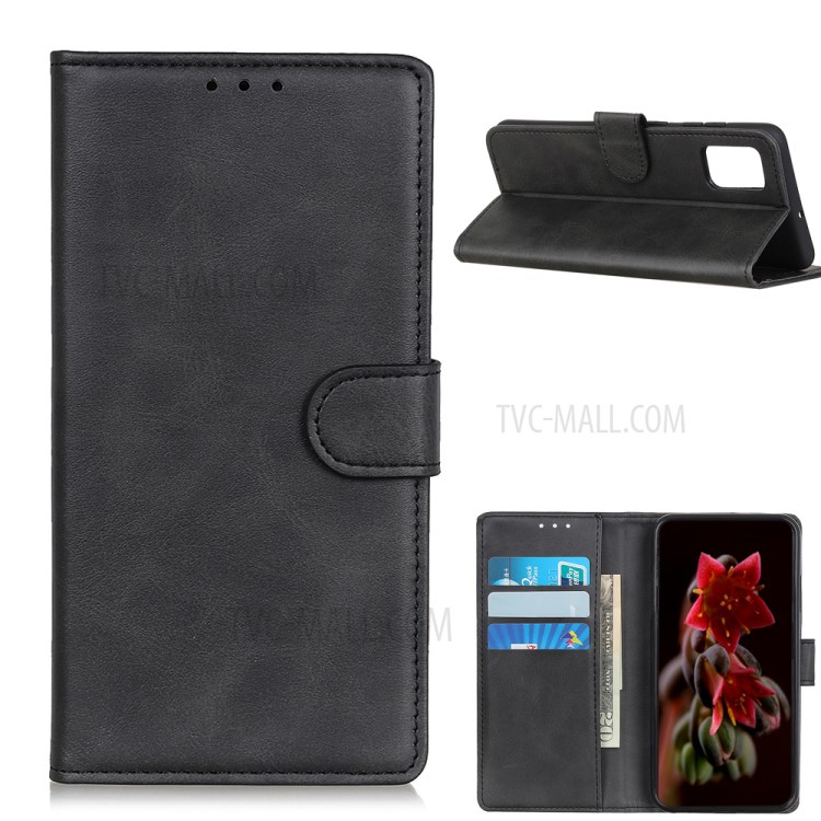 For LG K52 / LG Q52 / LG K62 PU Leather Wallet Stand Cell Phone Cover - Black-1