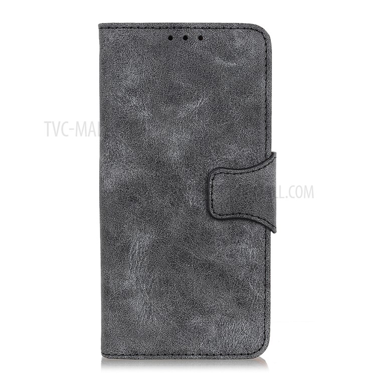 Vintage Style Split Leather Wallet Case for LG K52/K62/Q52 - Black-2