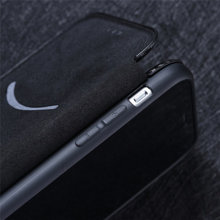 Carbon Fiber Leather Card Holder Auto-absorbed Cover Case for LG K52/K62/Q52 - Black-19