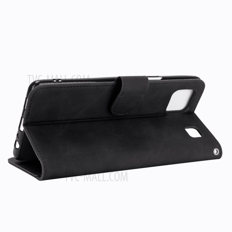 Delicate PU Leather Wallet Stand Phone Case for LG K92 5G - Black-5