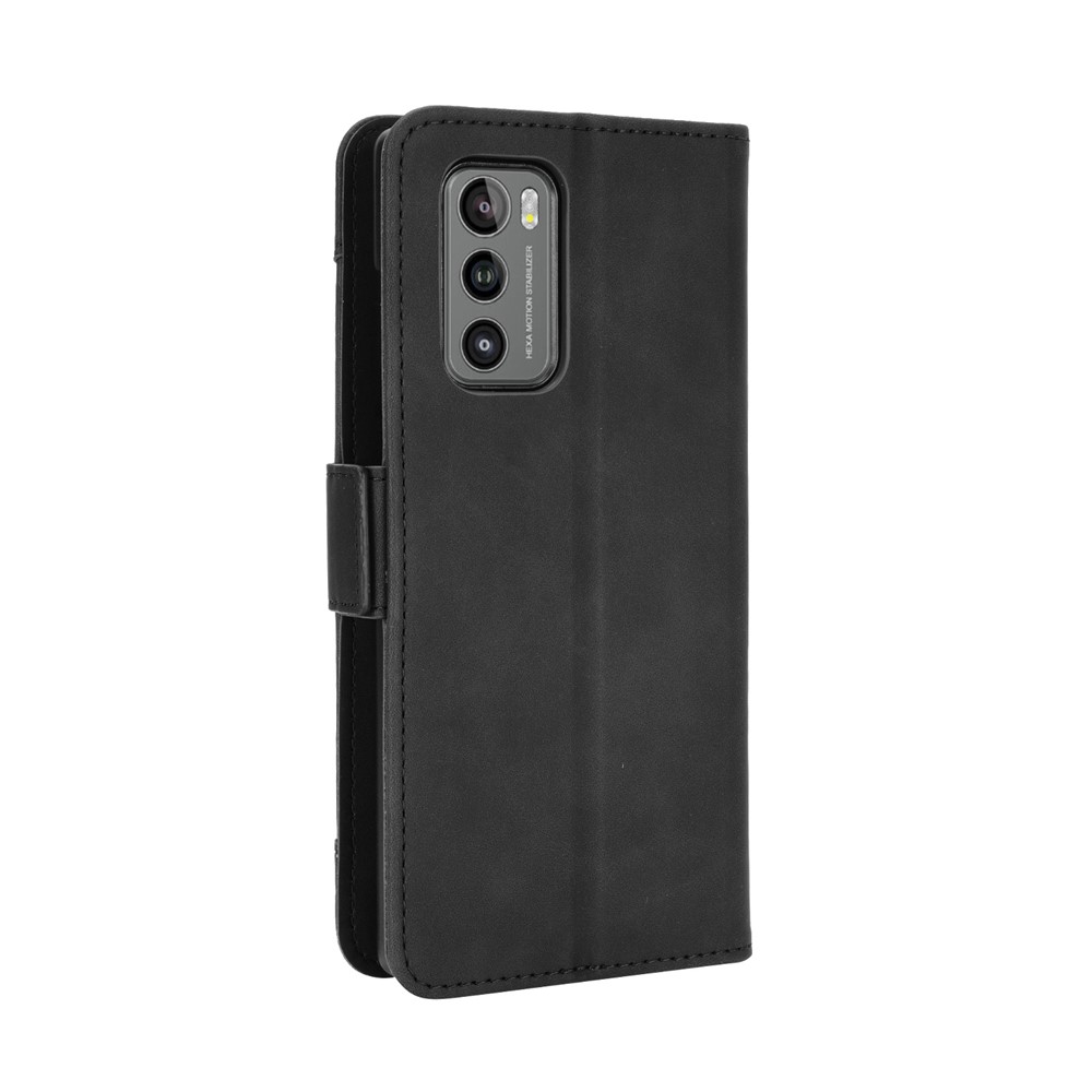 Phone Protective Cover Stand Leather Case with Multiple Card Slots for LG Wing 5G - Black-6