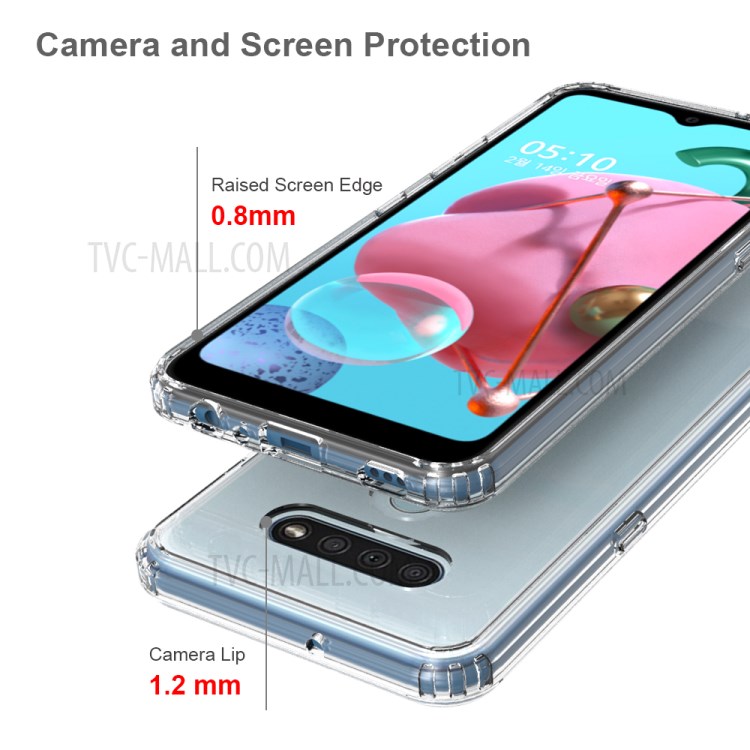 Clear Case for LG Q51/K51 Anti-scratch Acrylic + TPU Cover-5