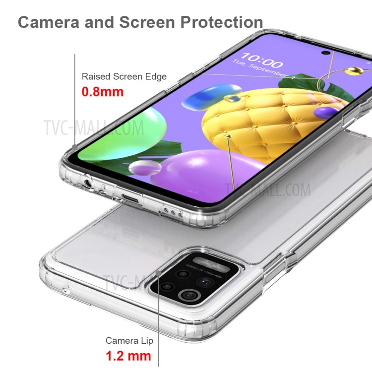 Clear Case for LG K52/K62 Anti-scratch Acrylic + TPU Protector Cover-3